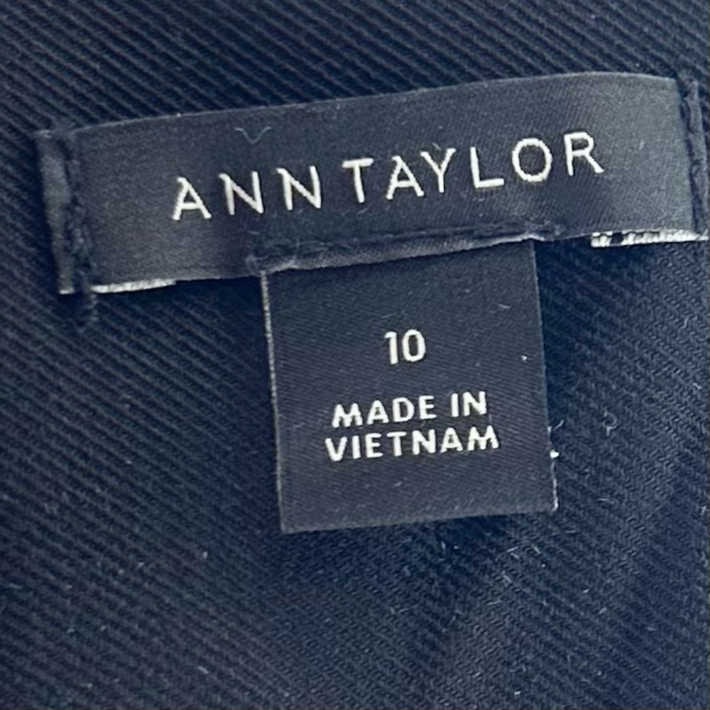 Ann Taylor Black Midi Dress with Cap Sleeves Size 10 - Picture 9 of 13